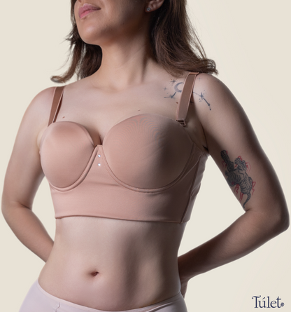 Brasier strapless, tirantes removibles